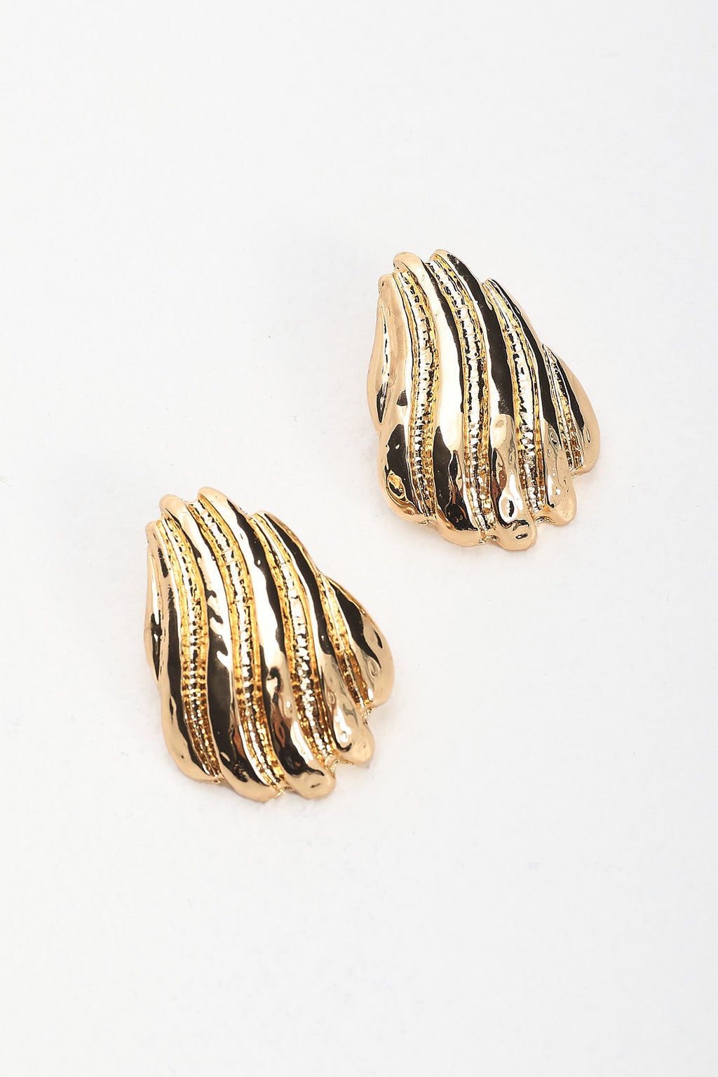 Gloria Ridged Earrings Gold by Selfie Leslie Australia