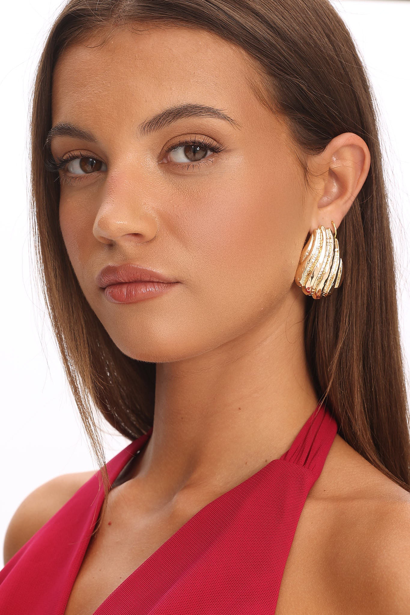 Gloria Ridged Earrings Gold by Selfie Leslie Australia