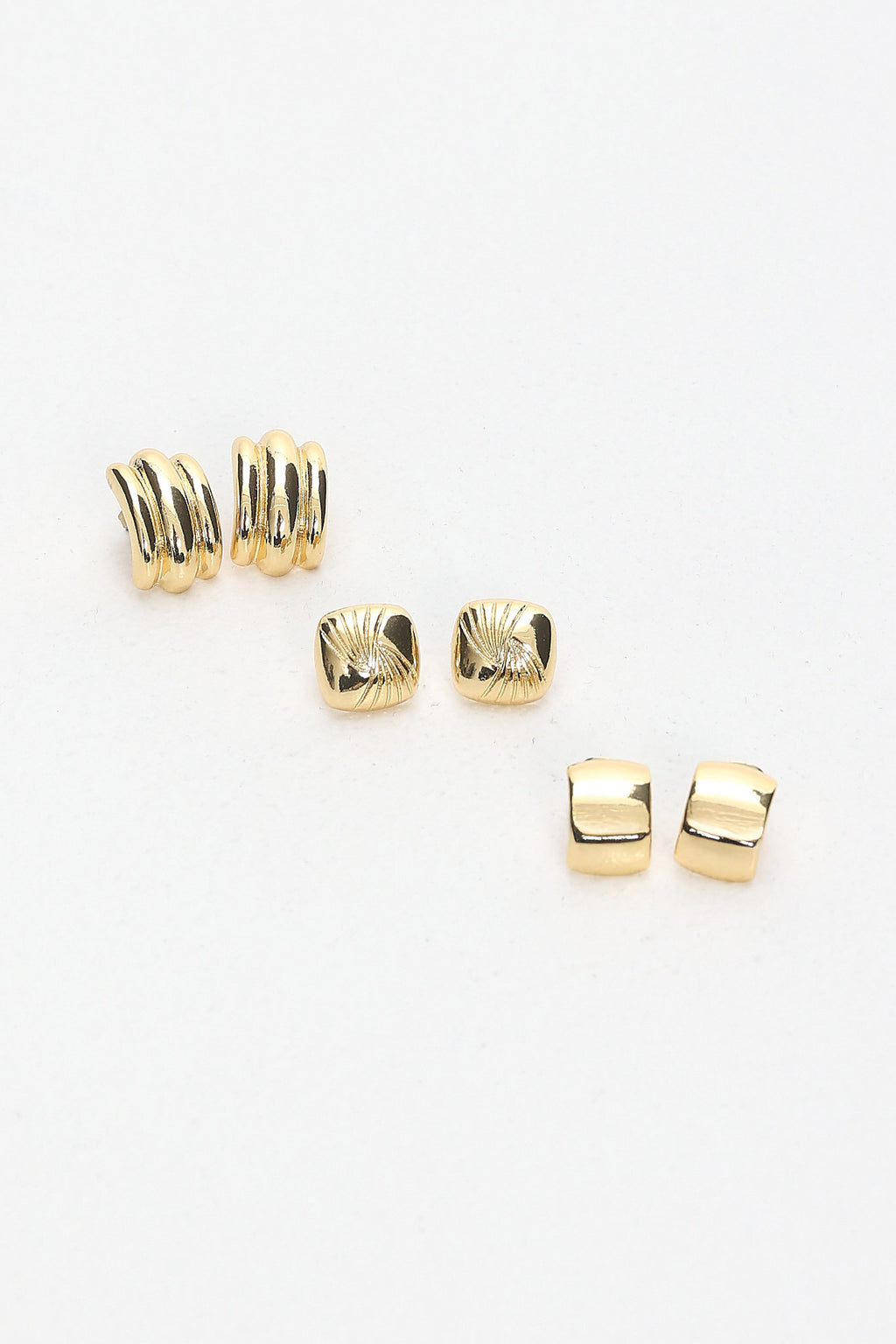 Irma Geometric Stud Earrings Set Gold by Selfie Leslie Australia