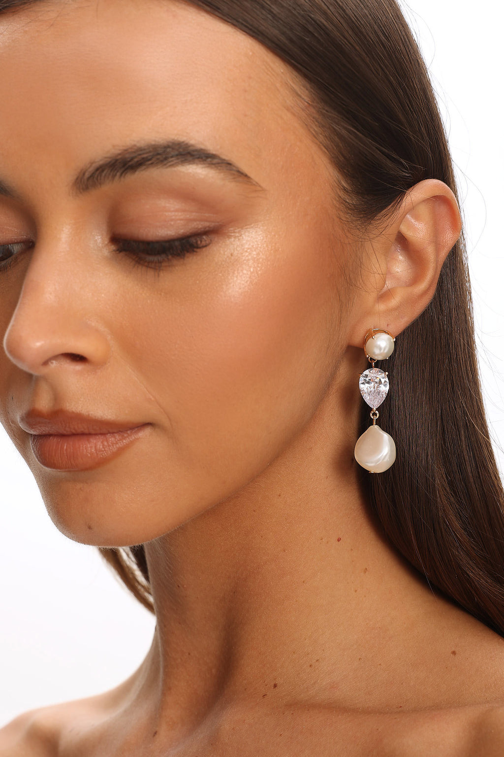 Aisling Three Tier Drop Earrings Gold by Selfie Leslie Australia