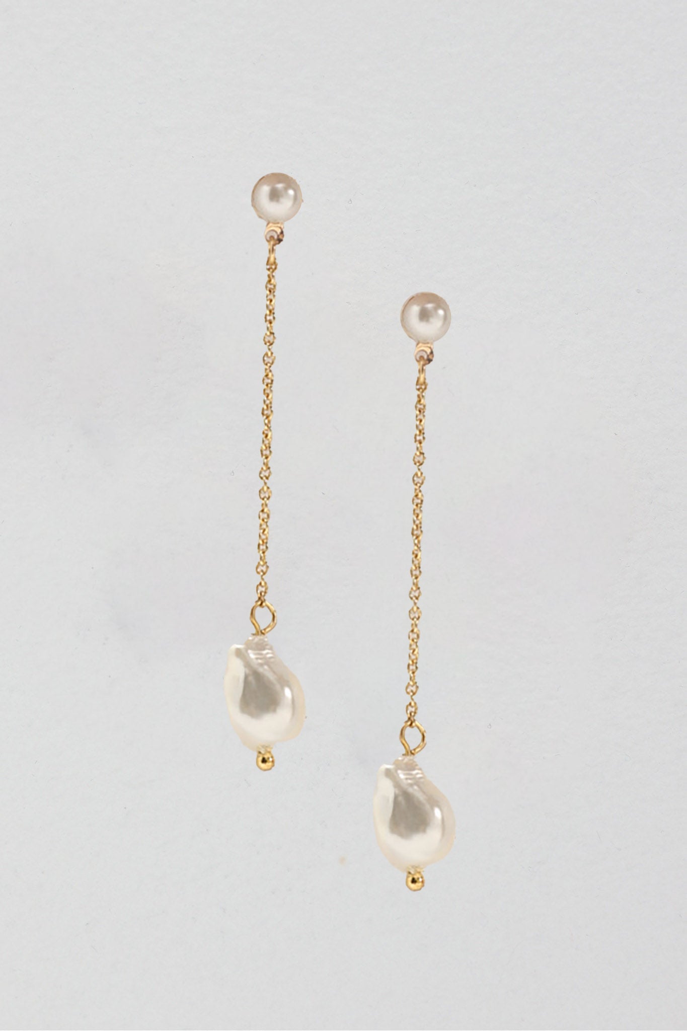 Rosamund Pearl Drop Earrings Gold by Selfie Leslie Australia