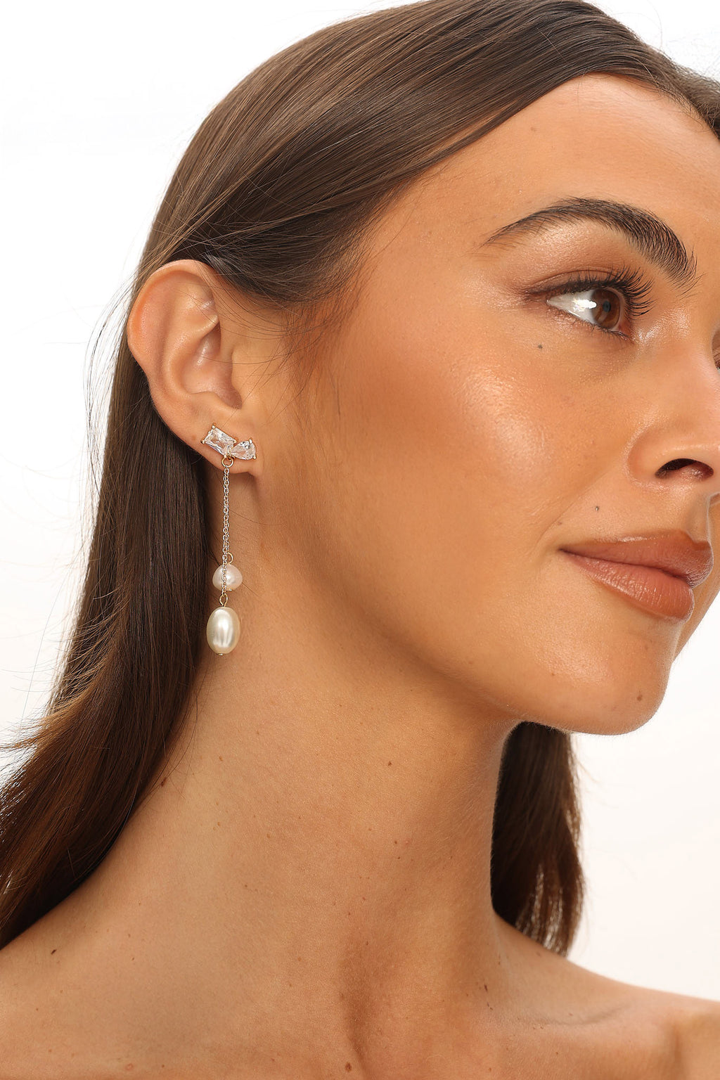 Swan Lake Pearl Drop Earrings Gold by Selfie Leslie Australia