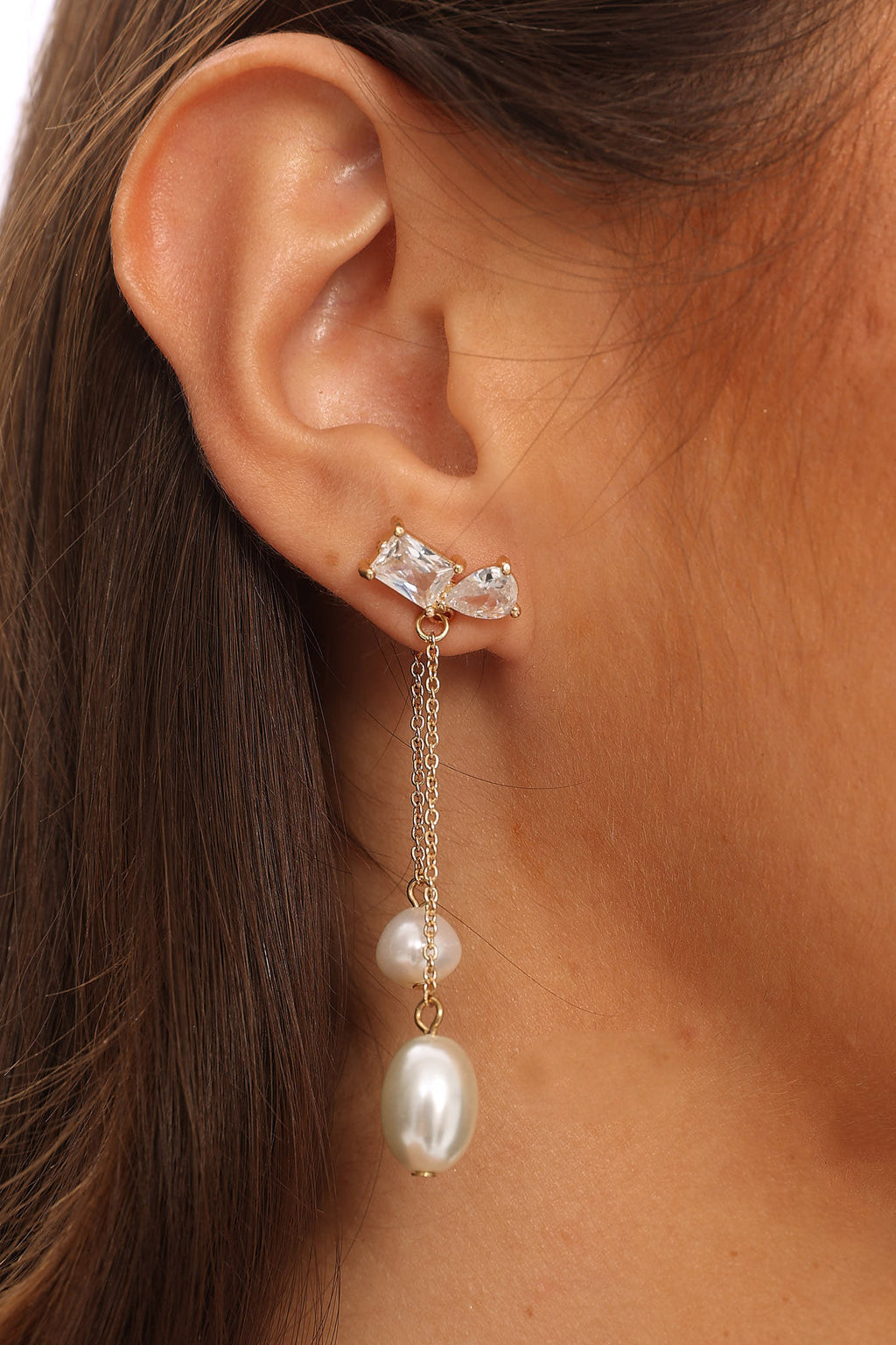 Swan Lake Pearl Drop Earrings Gold by Selfie Leslie Australia