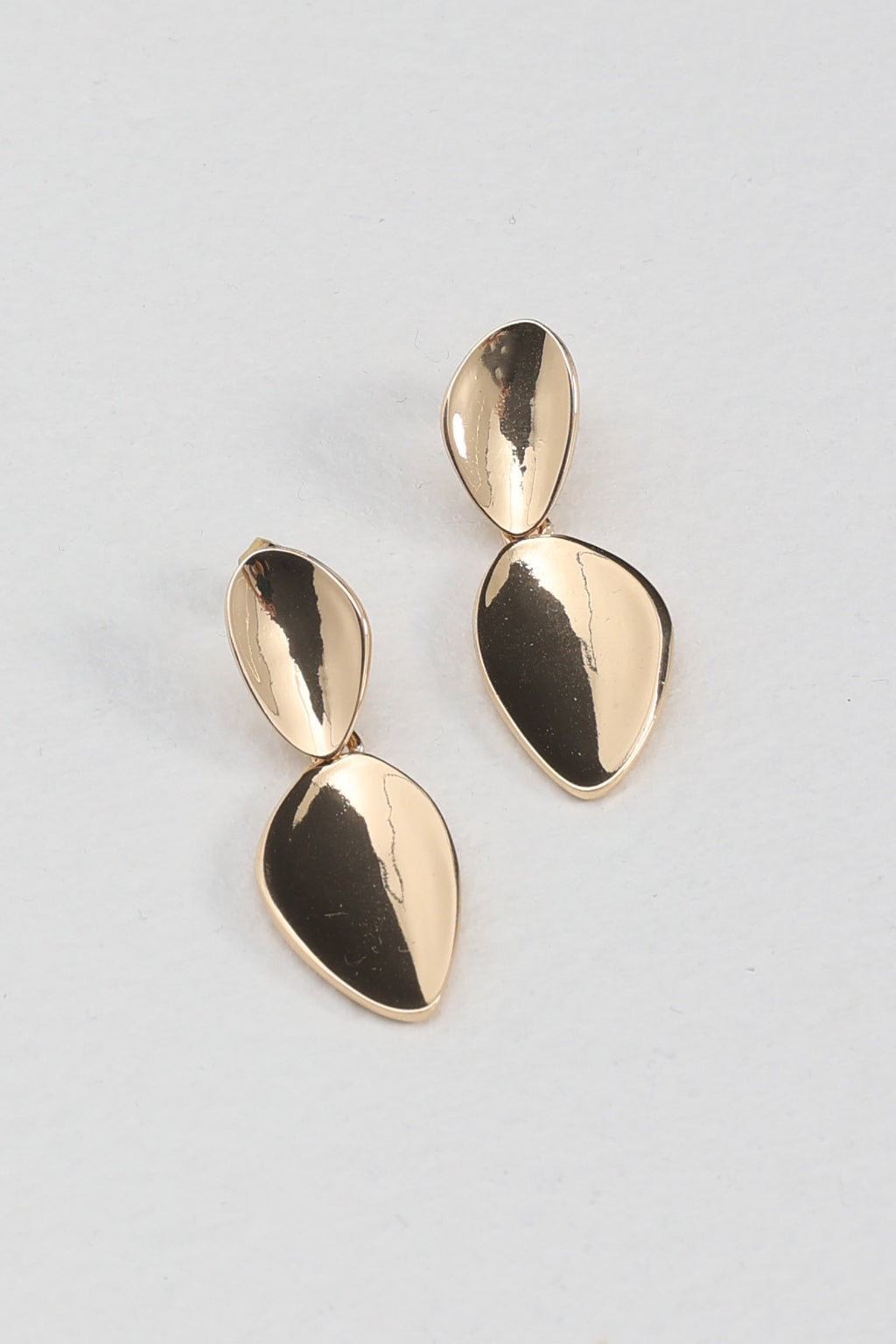 Caius Two Teardrop Earrings Gold by Selfie Leslie Australia