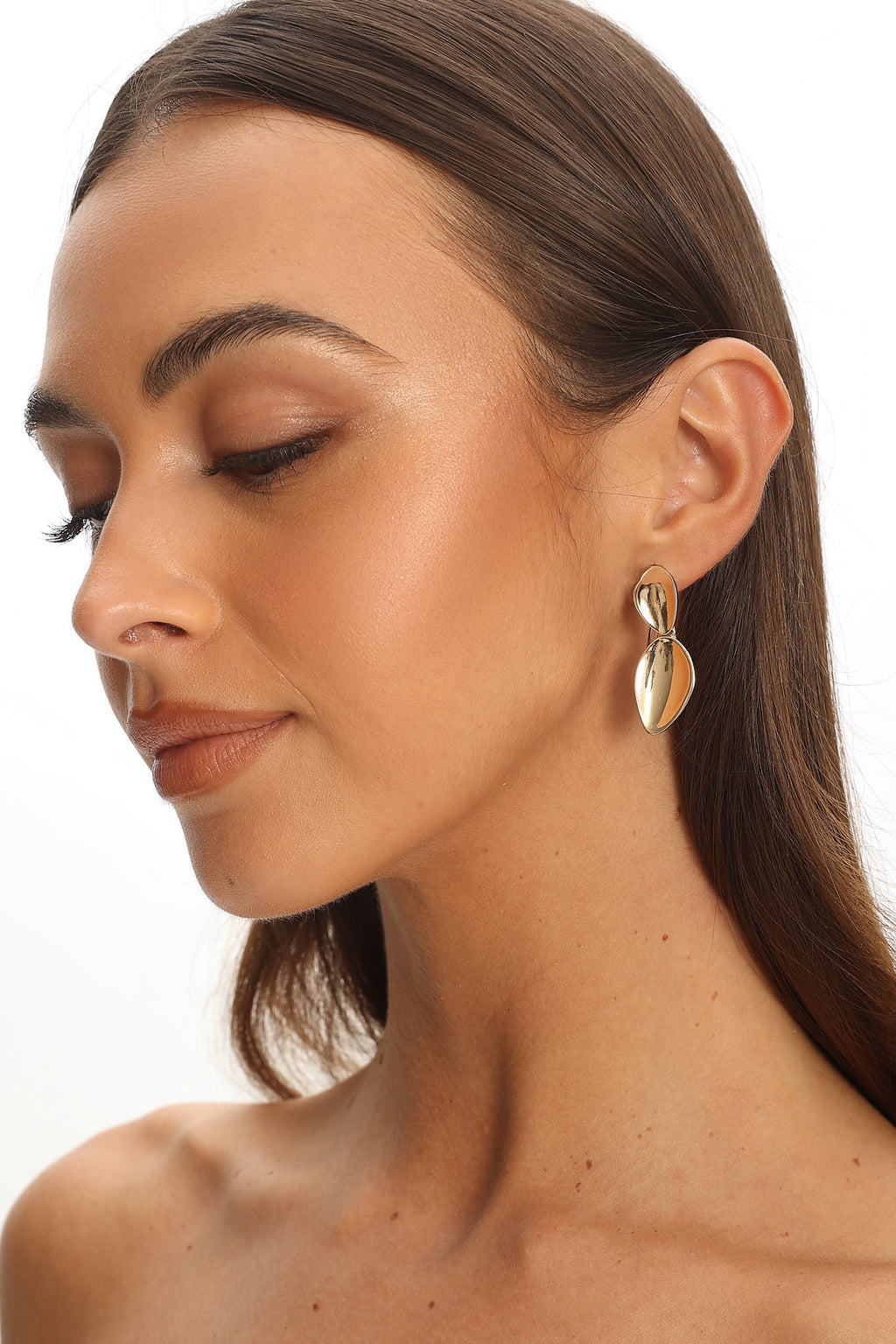 Caius Two Teardrop Earrings Gold by Selfie Leslie Australia
