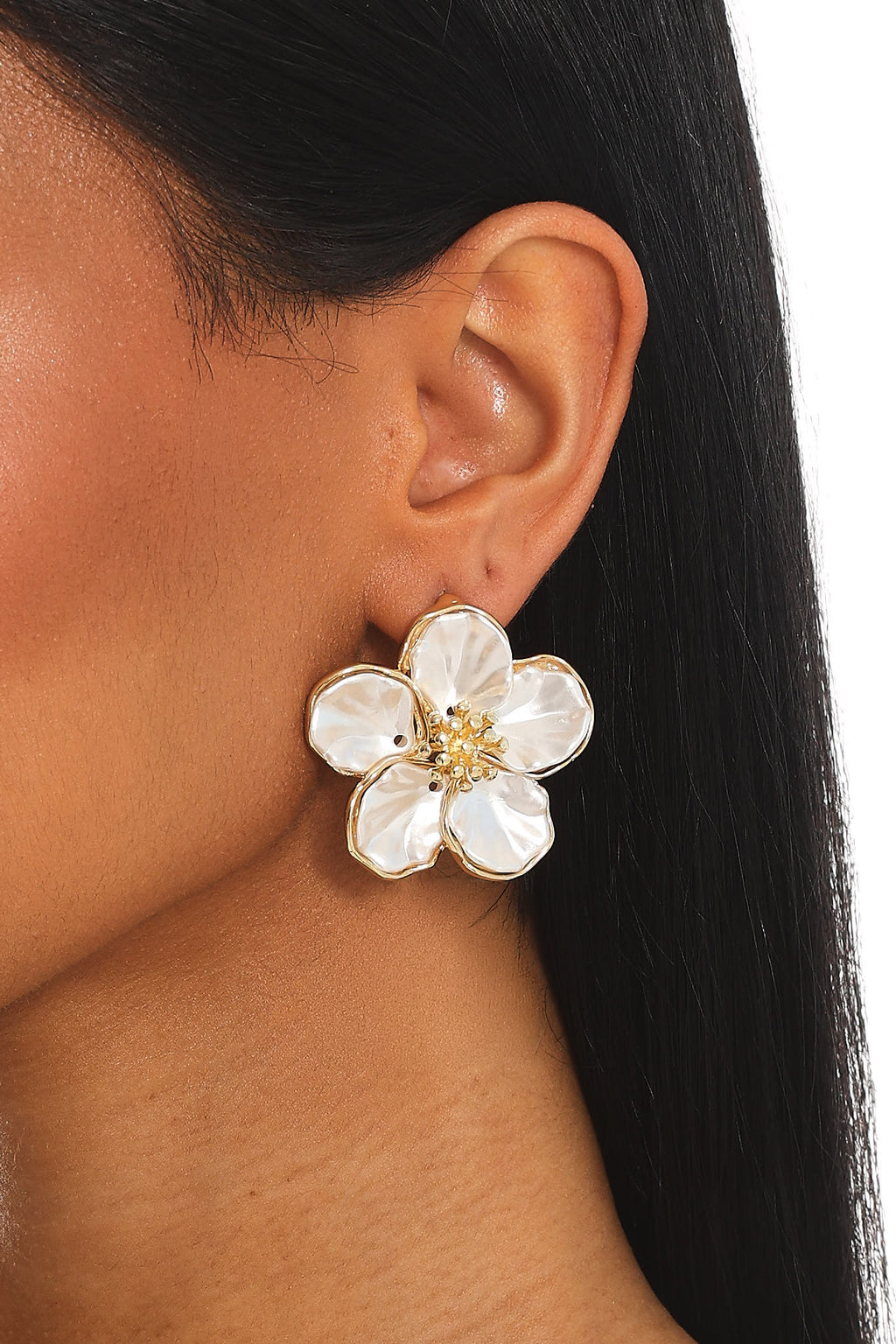 Blossom Bay Flower Earrings Gold