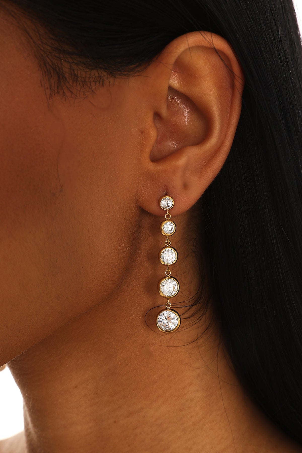 Gatsby Crystal Drop Earrings Gold