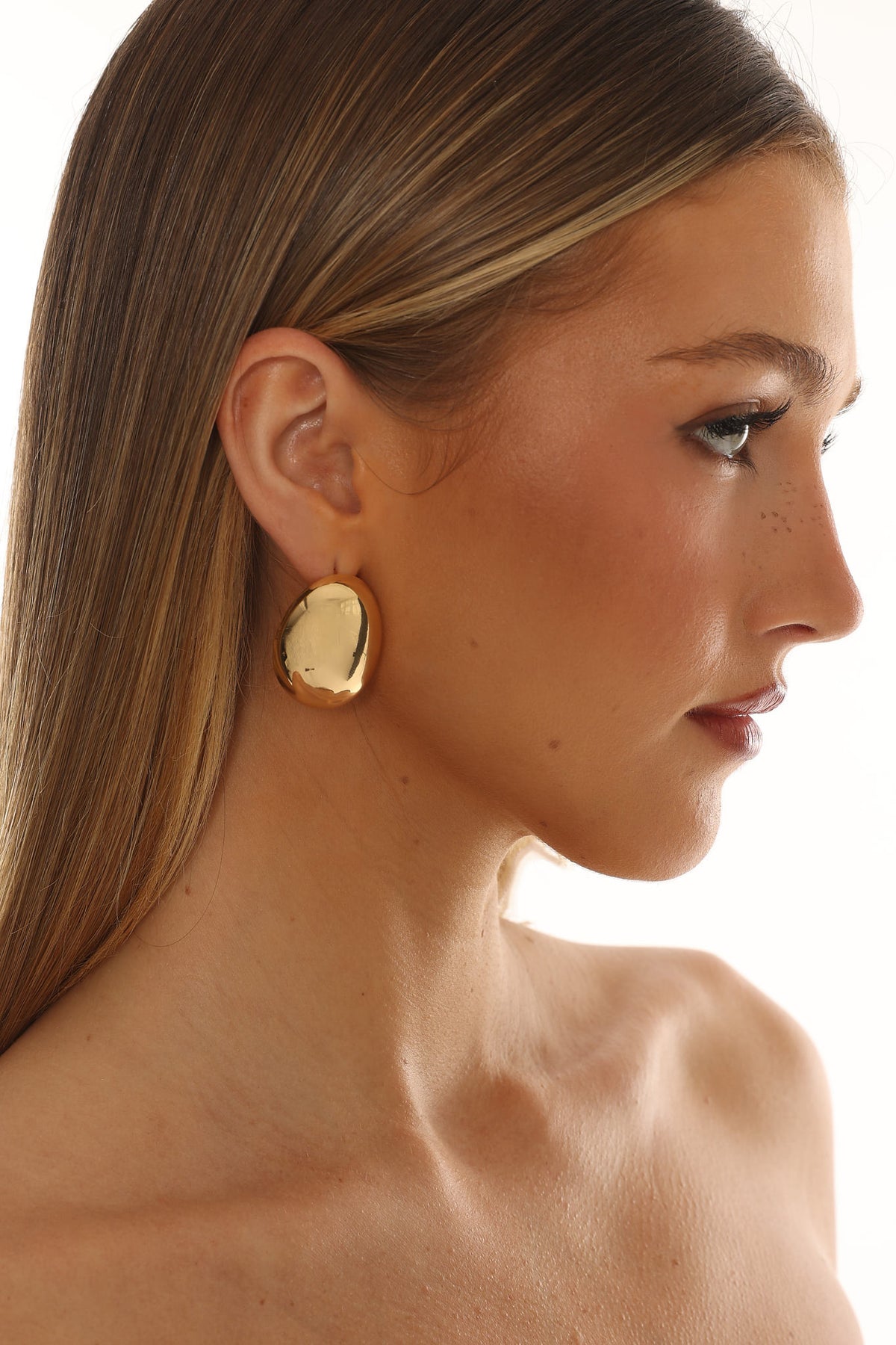 Soho Nights Dome Stud Earrings Gold by Selfie Leslie Australia