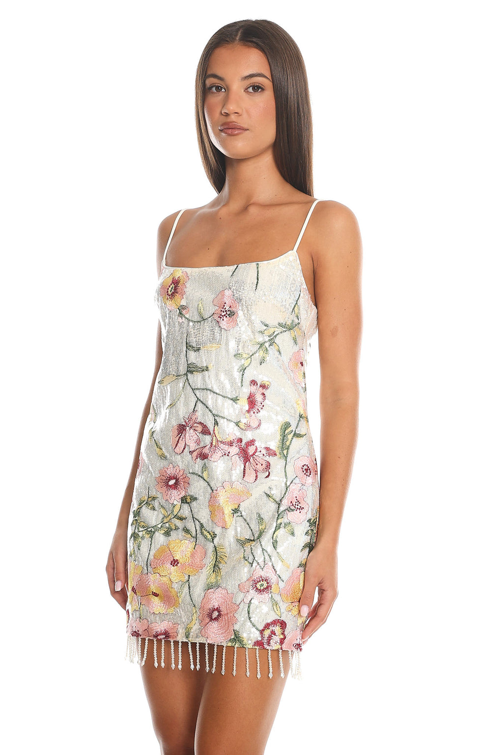Palencia Sequin Mini Dress Cream