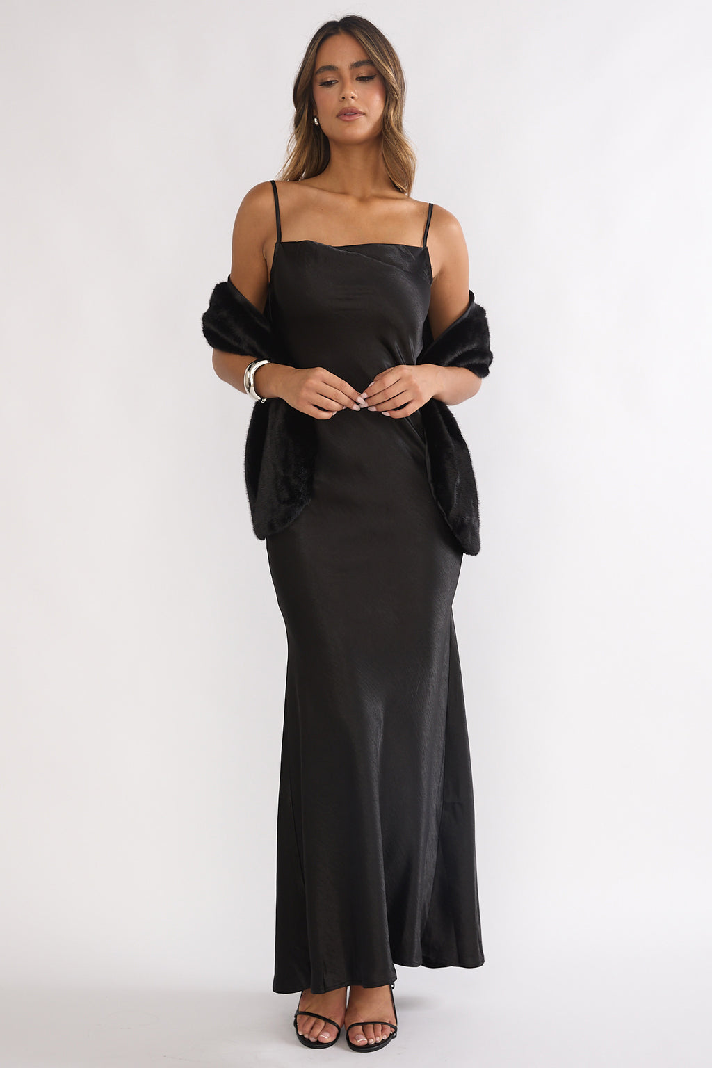 Hadley Cami Scarf Maxi Dress Black by Selfie Leslie Australia