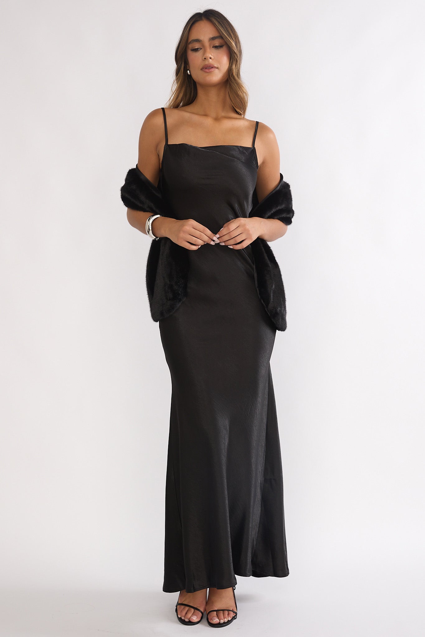 Hadley Cami Scarf Maxi Dress Black by Selfie Leslie Australia