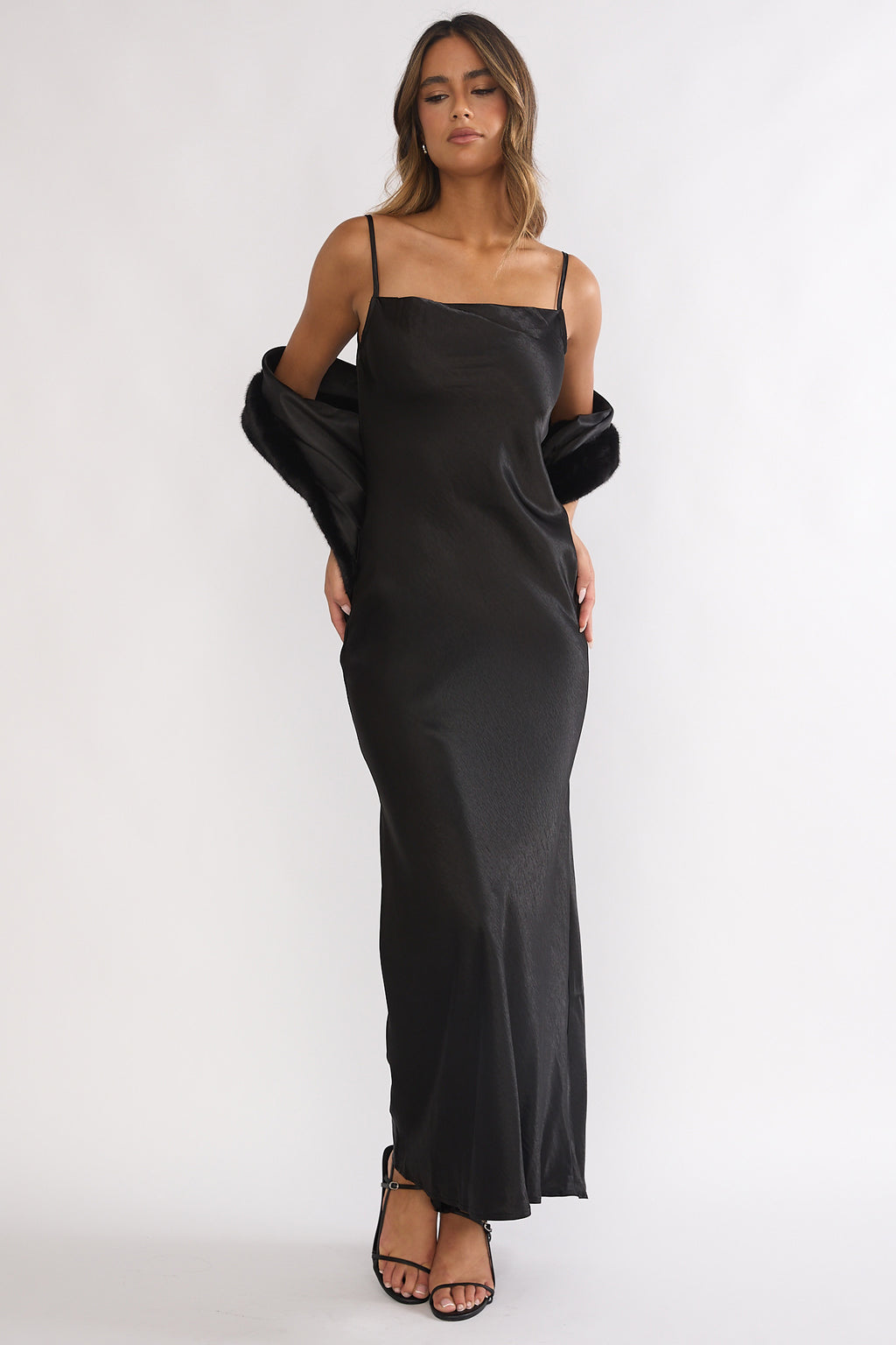 Hadley Cami Scarf Maxi Dress Black by Selfie Leslie Australia