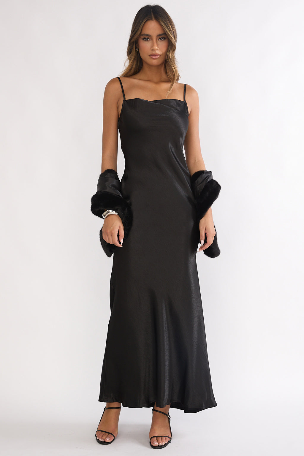 Hadley Cami Scarf Maxi Dress Black by Selfie Leslie Australia