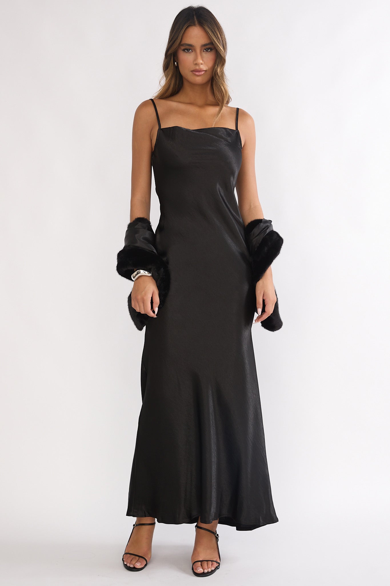 Hadley Cami Scarf Maxi Dress Black by Selfie Leslie Australia