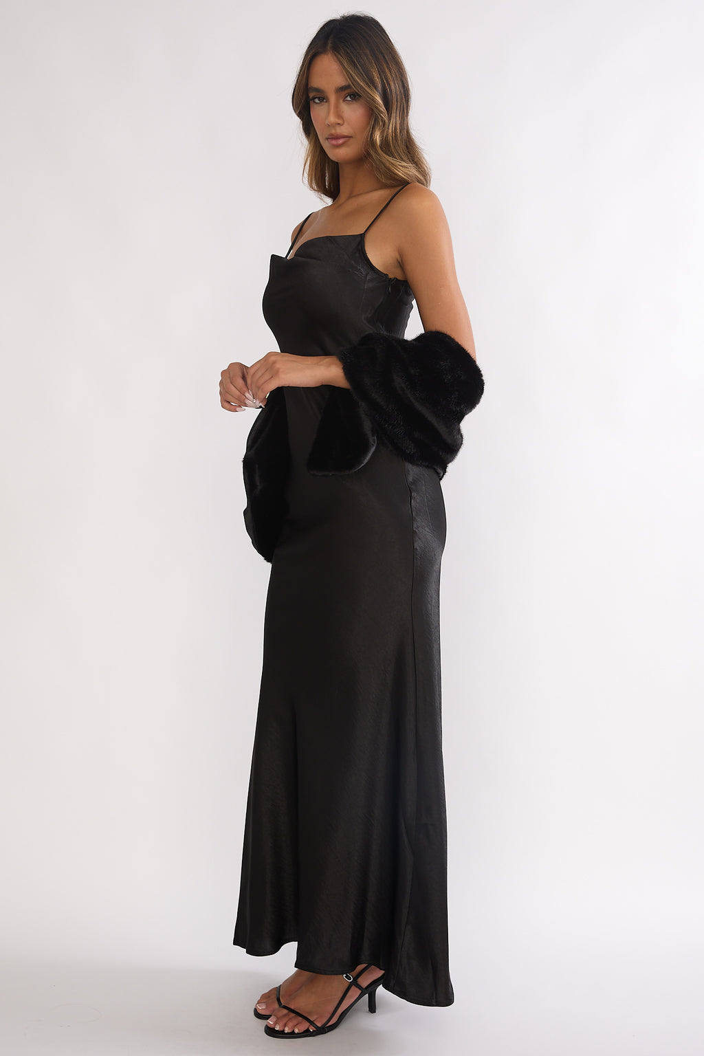 Hadley Cami Scarf Maxi Dress Black by Selfie Leslie Australia