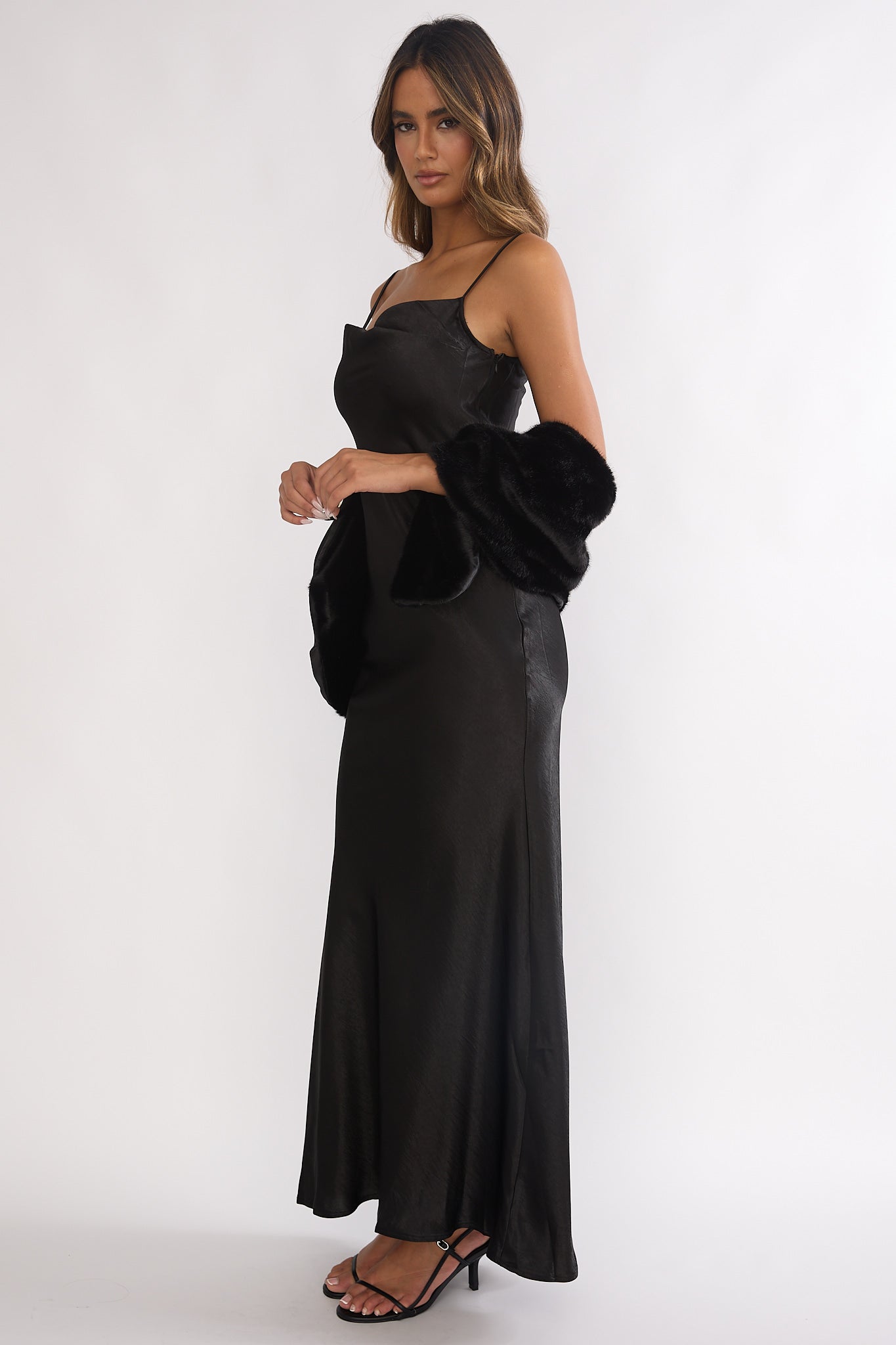Hadley Cami Scarf Maxi Dress Black by Selfie Leslie Australia