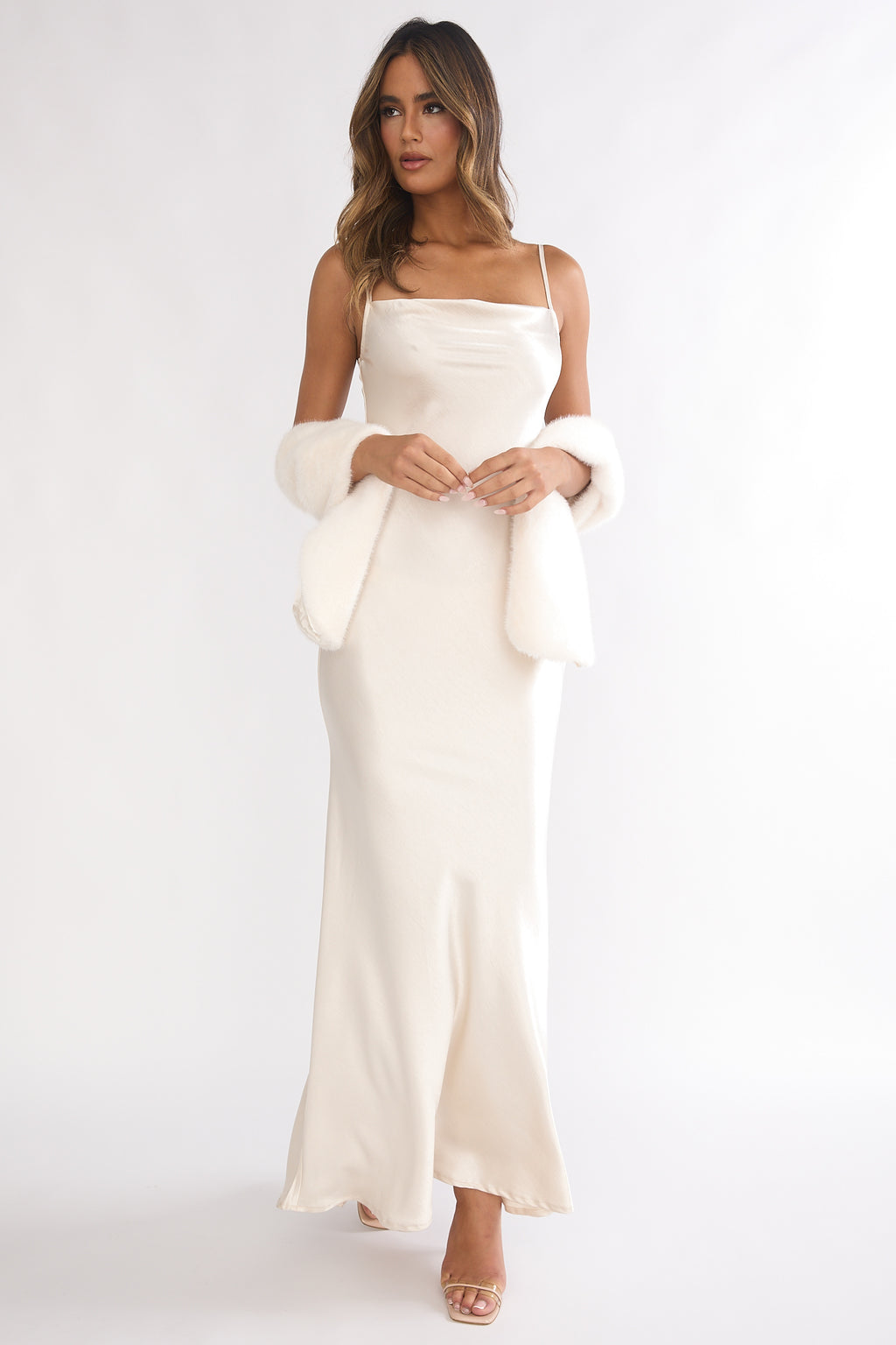 Hadley Cami Scarf Maxi Dress Cream by Selfie Leslie Australia