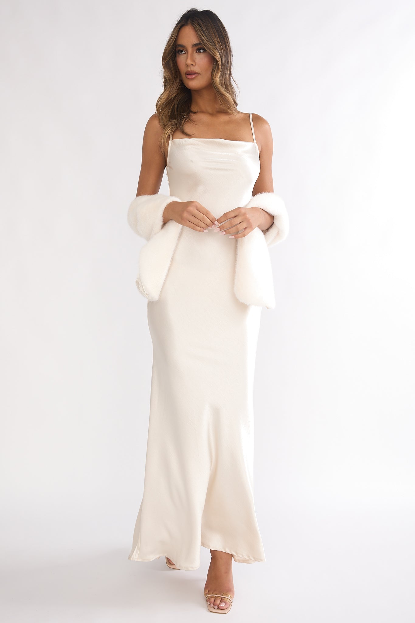 Hadley Cami Scarf Maxi Dress Cream by Selfie Leslie Australia