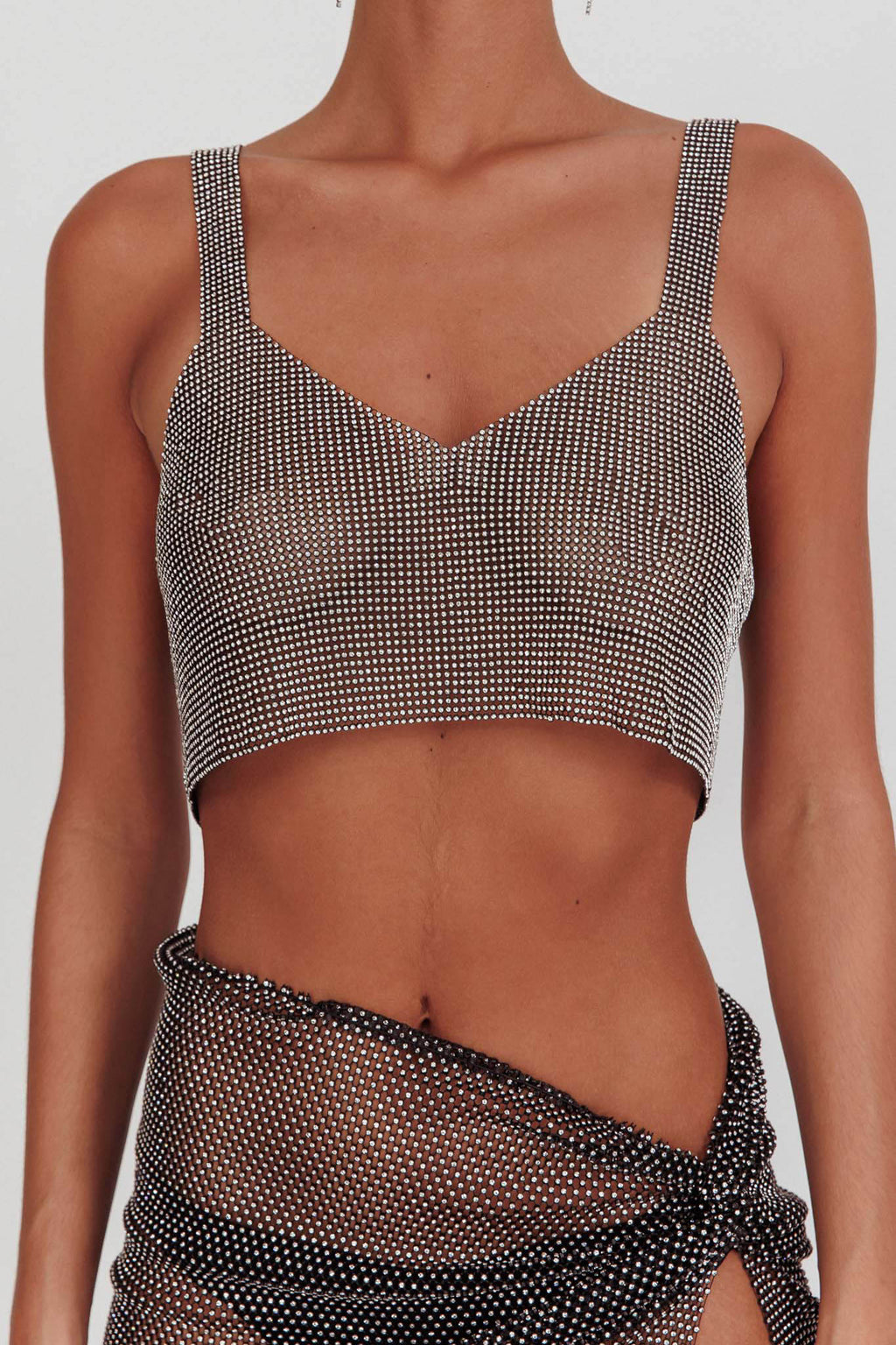 Lumina Diamante Crop Top Black by Selfie Leslie Australia