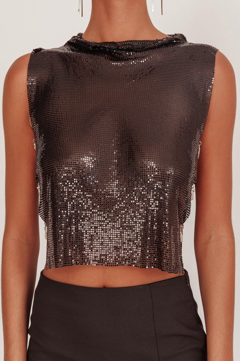 Breakdance Metal Mesh Top Black by Selfie Leslie Australia