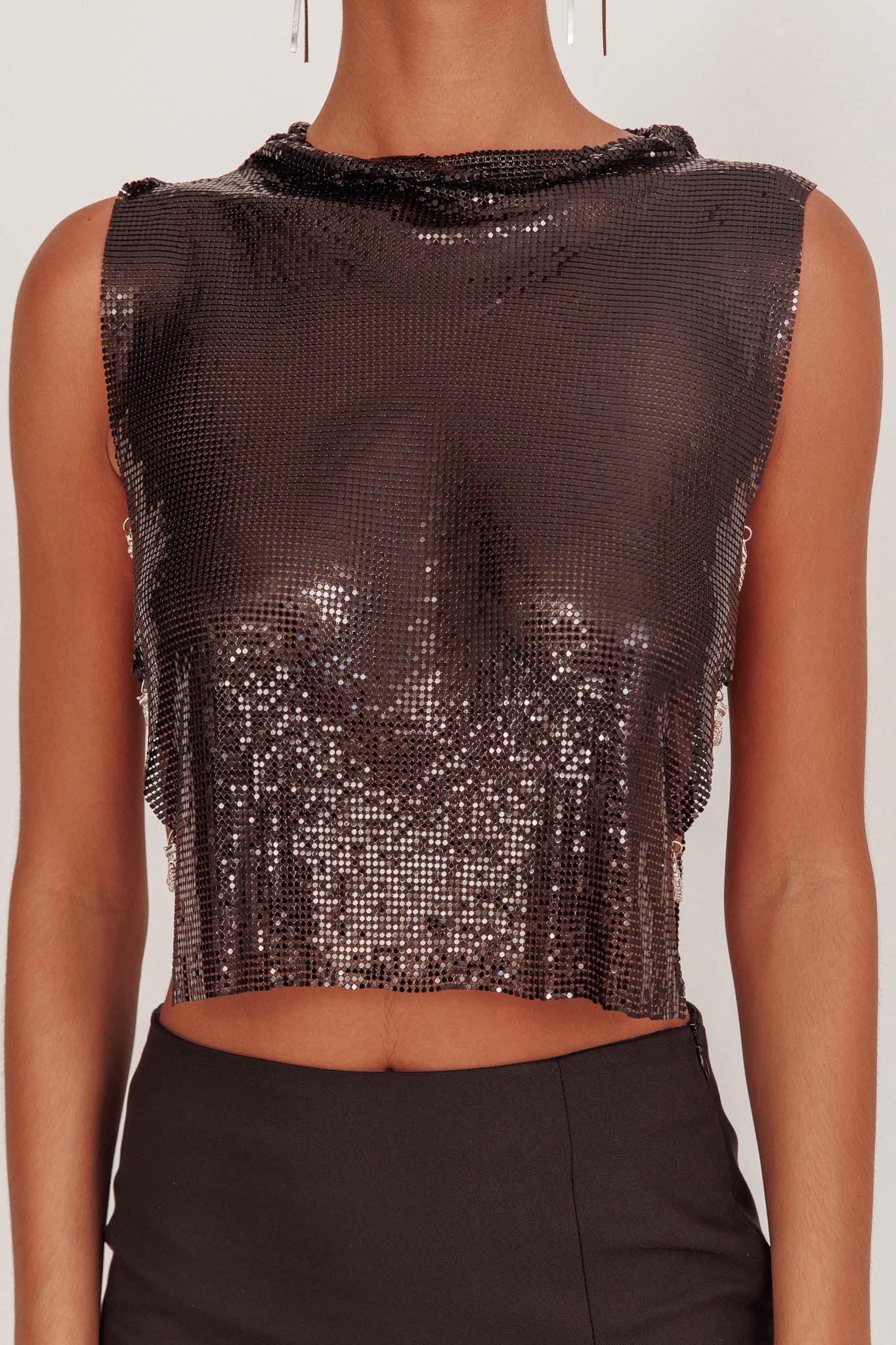 Breakdance Metal Mesh Top Black by Selfie Leslie Australia