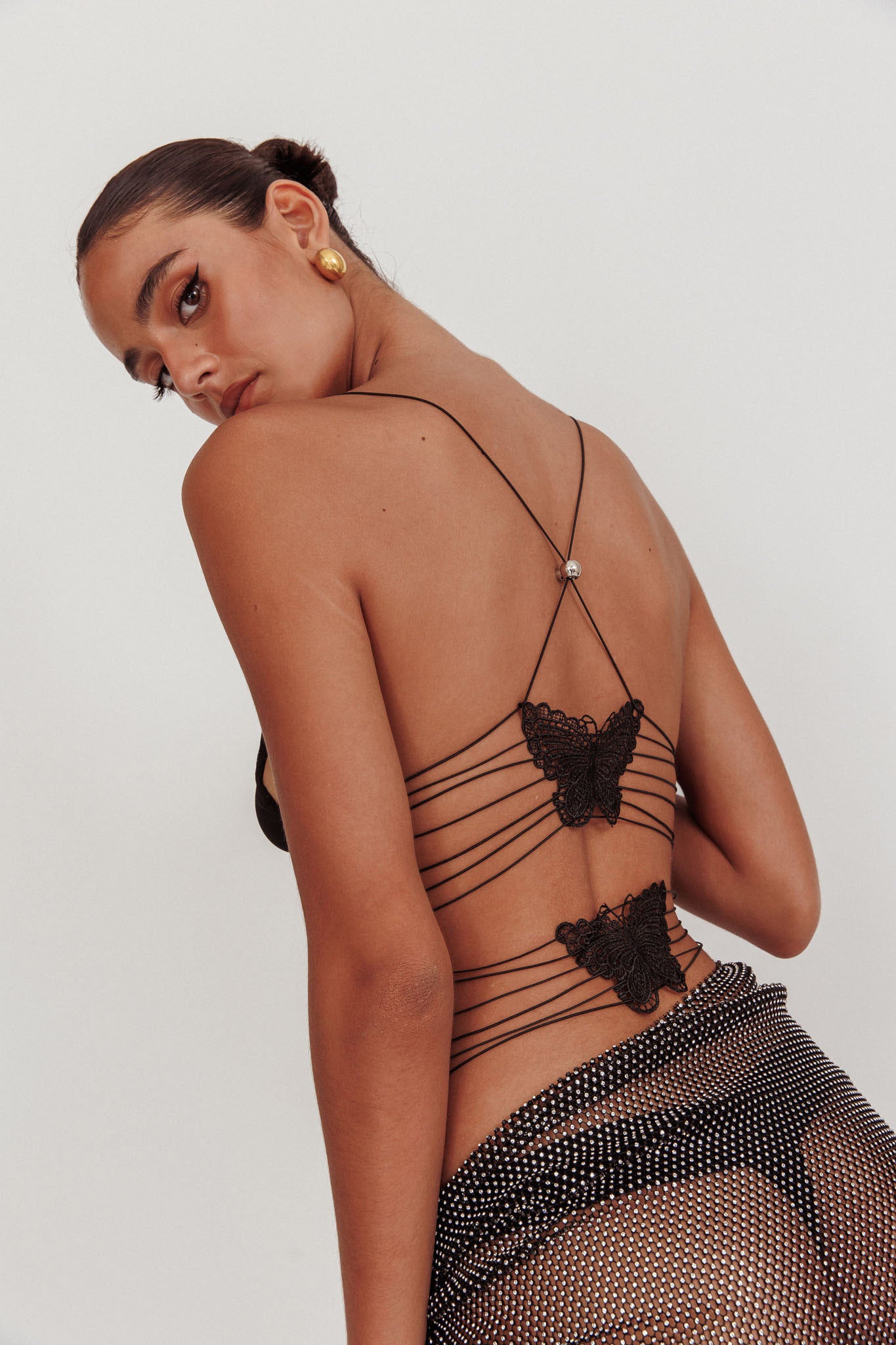Flutter Backless Butterfly Top Black by Selfie Leslie Australia