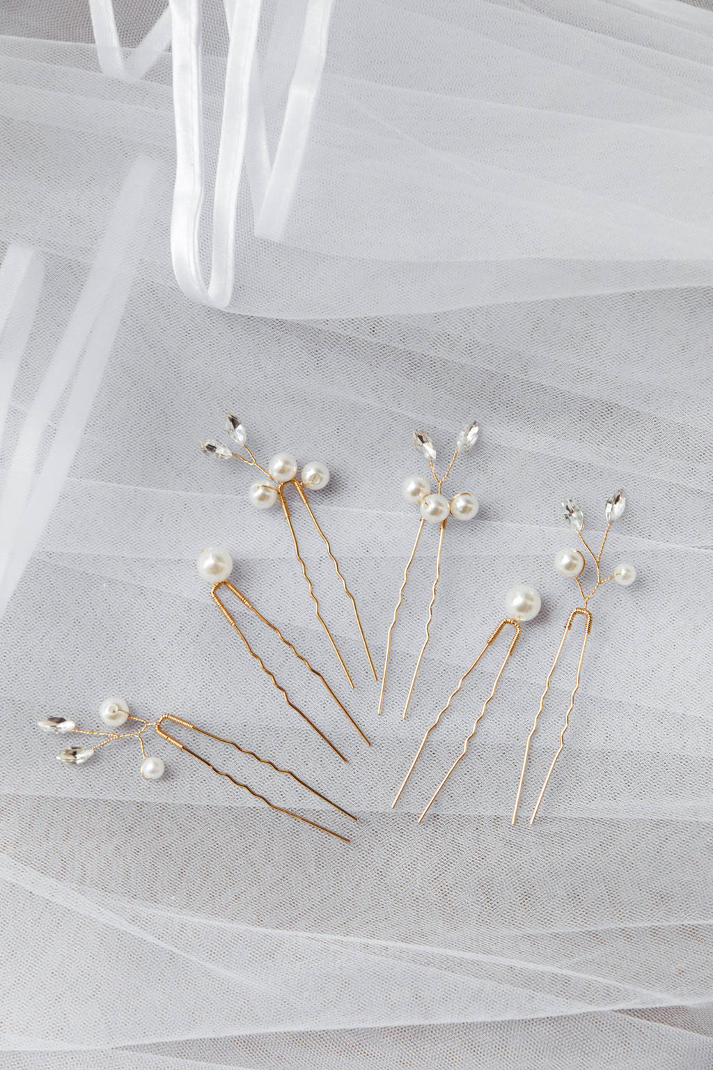 Presley Pearl Hair Pins Gold by Selfie Leslie Australia