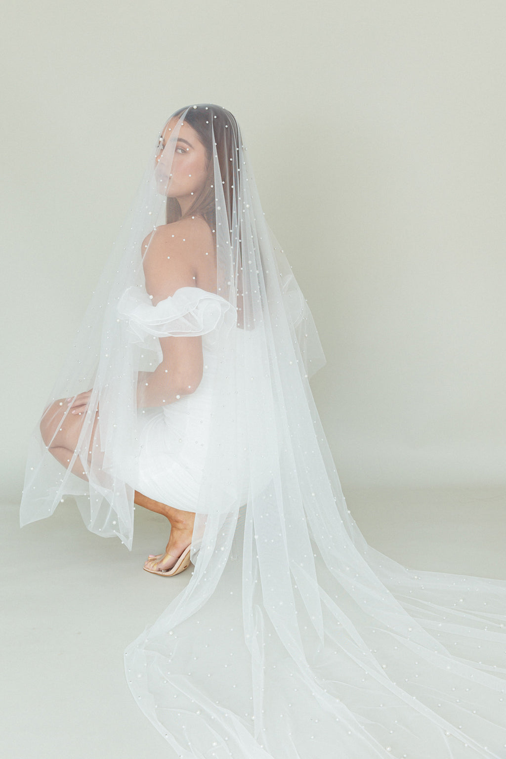 Angela Pearl Embellished Veil White by Selfie Leslie Australia