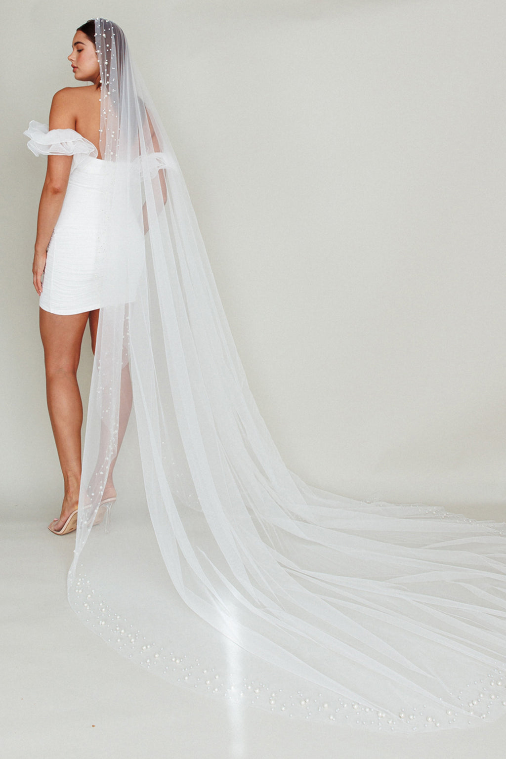 Violette Pearl Accent Veil White by Selfie Leslie Australia