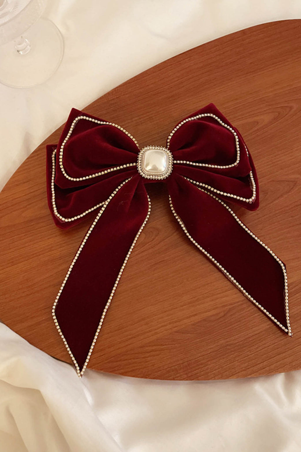 Evie Bow Hairclip Wine by Selfie Leslie Australia