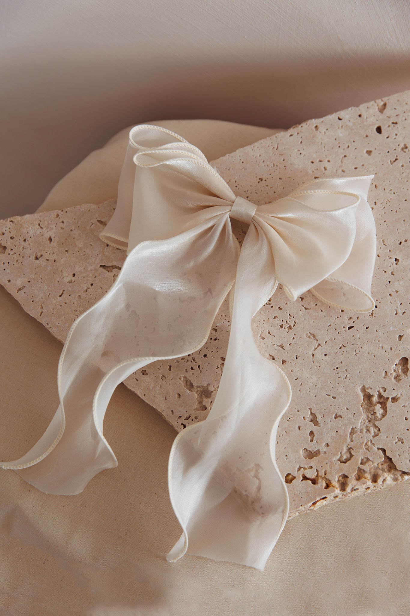 Misty Chiffon Bow Hairclip Champagne by Selfie Leslie Australia