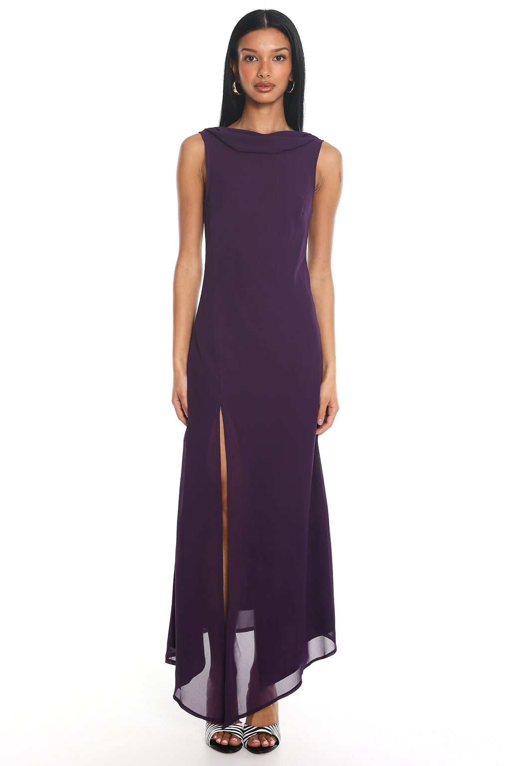 Aquarius Cowl Back Maxi Dress Grape
