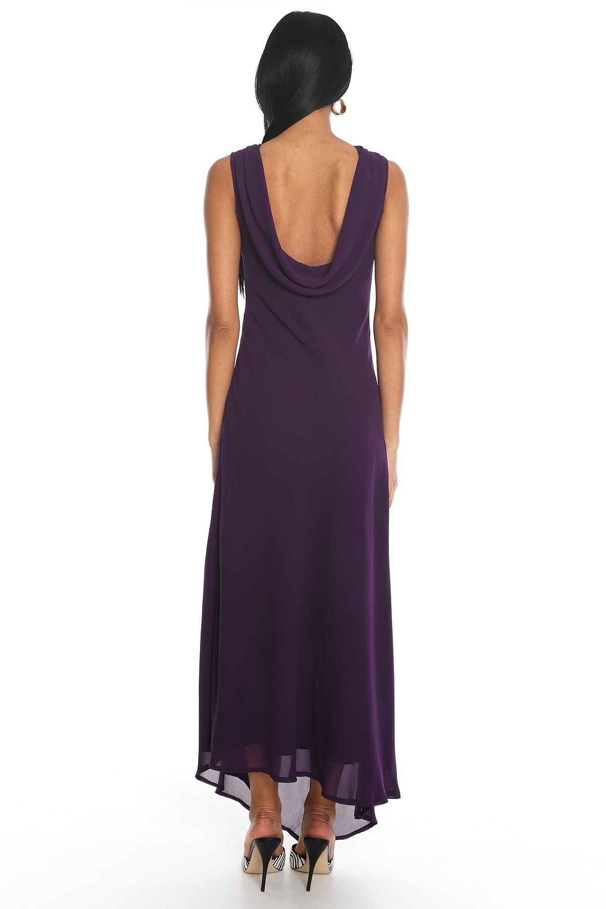 Aquarius Cowl Back Maxi Dress Grape