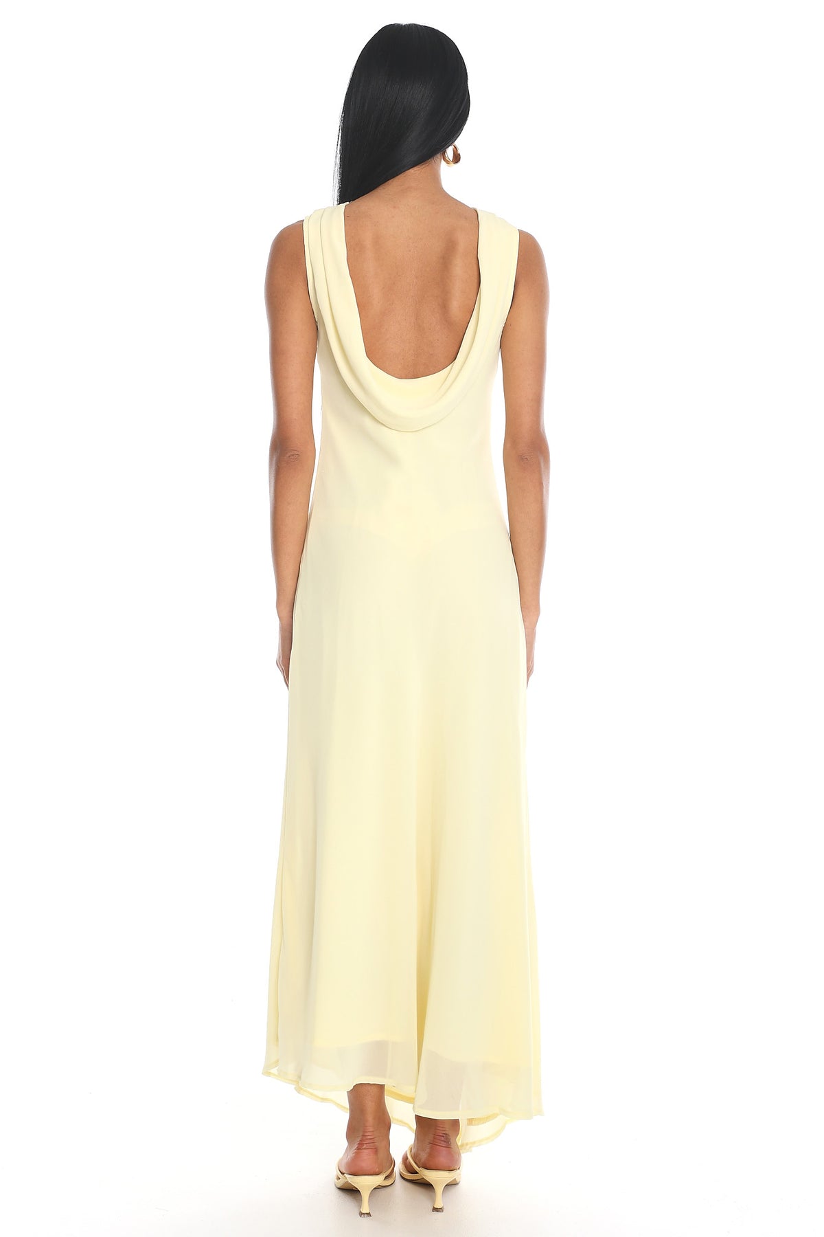 Aquarius Cowl Neck Maxi Dress Yellow