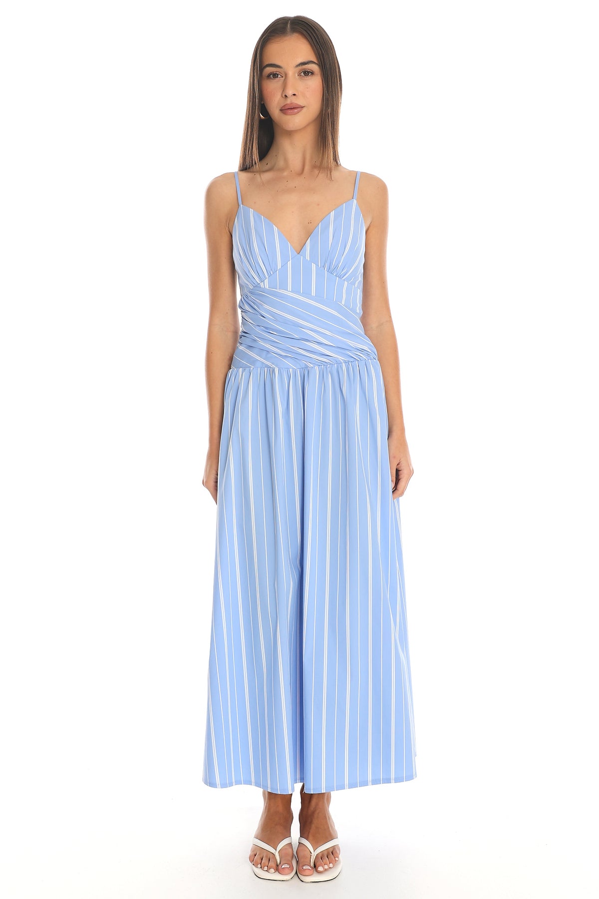 Seaside Tiered Maxi Dress Blue