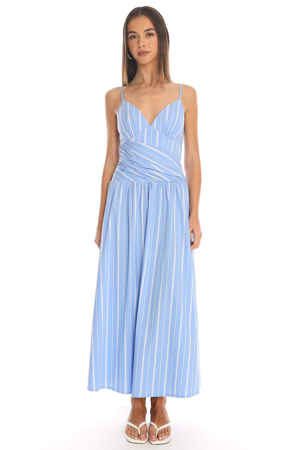 Seaside Tiered Maxi Dress Blue