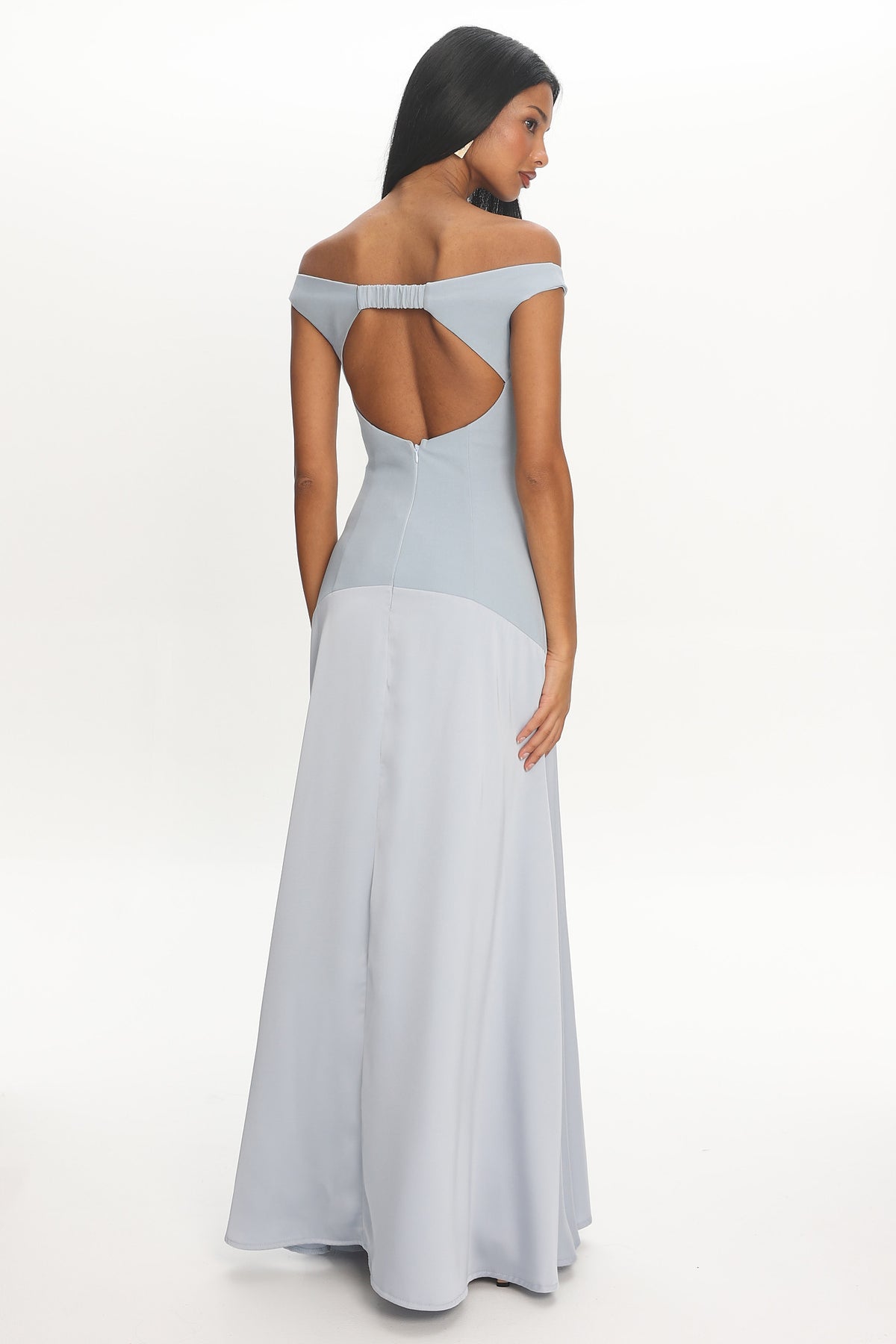 Hestia Off-Shoulder Maxi Dress Pale Blue