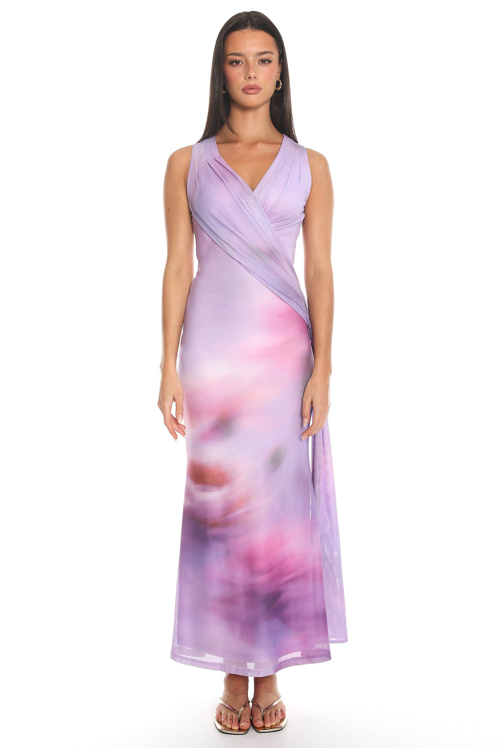 Lilac Haze Wrap Maxi Dress Lilac