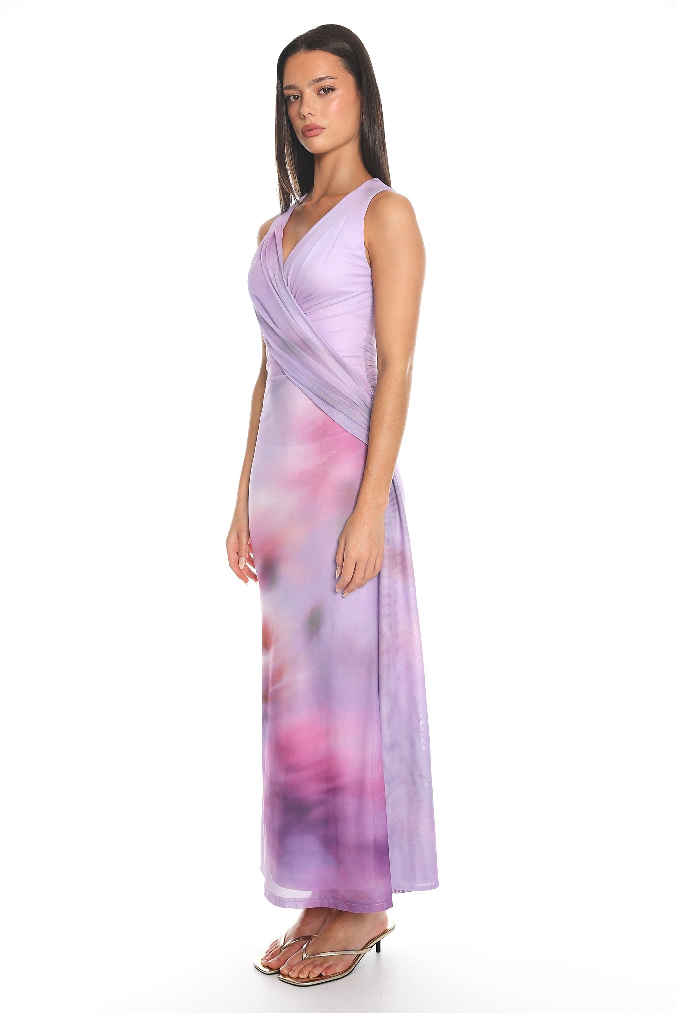 Lilac Haze Wrap Maxi Dress Lilac