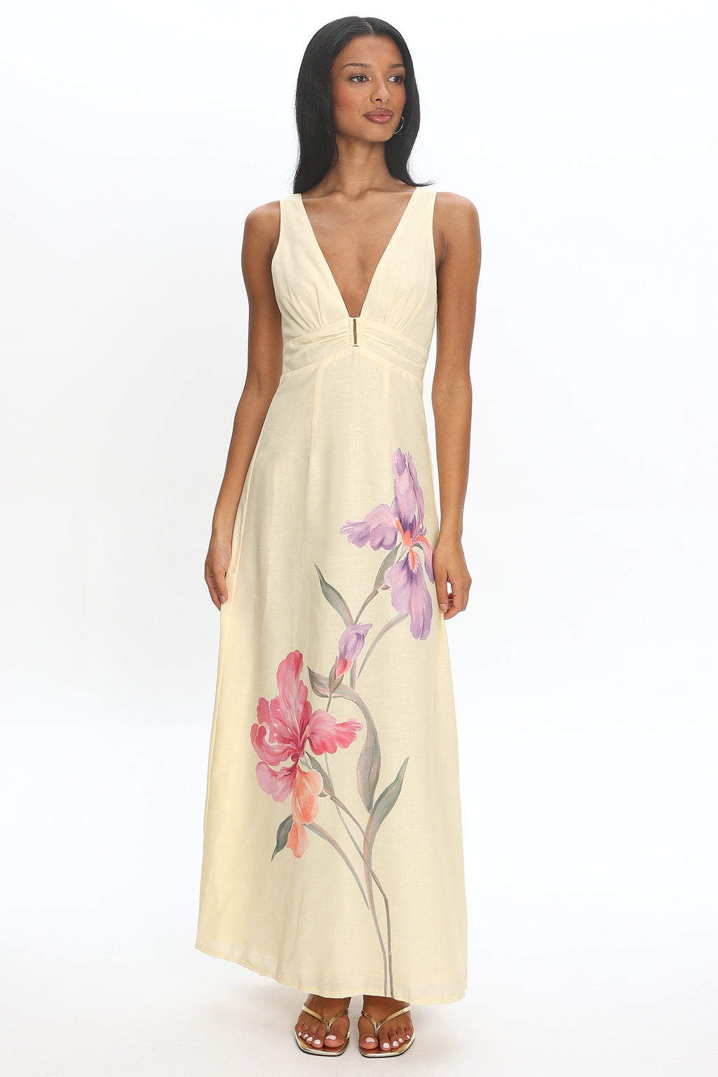 Meadow Bloom Maxi Dress Butter Yellow