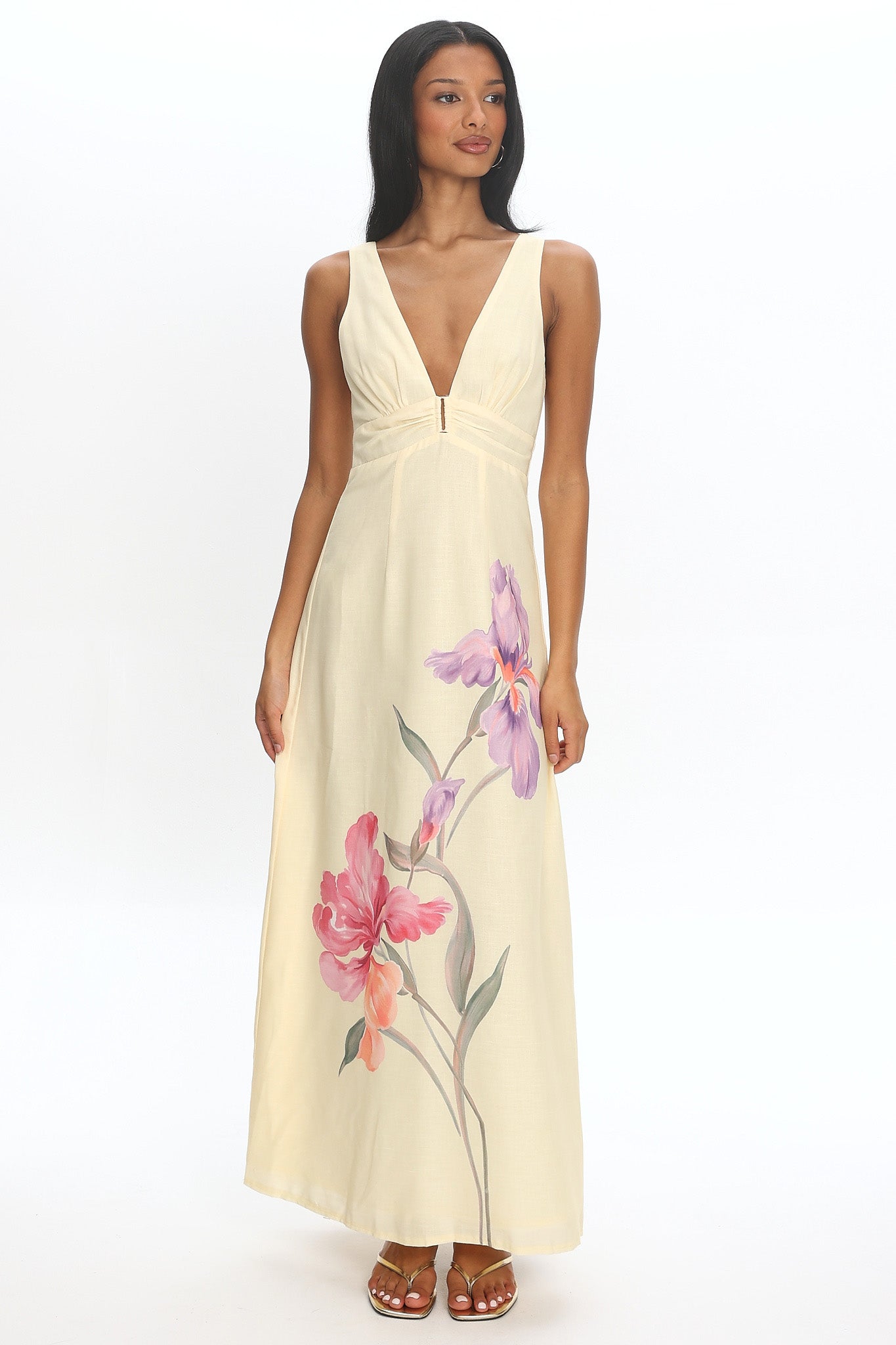 Meadow Bloom Maxi Dress Butter Yellow