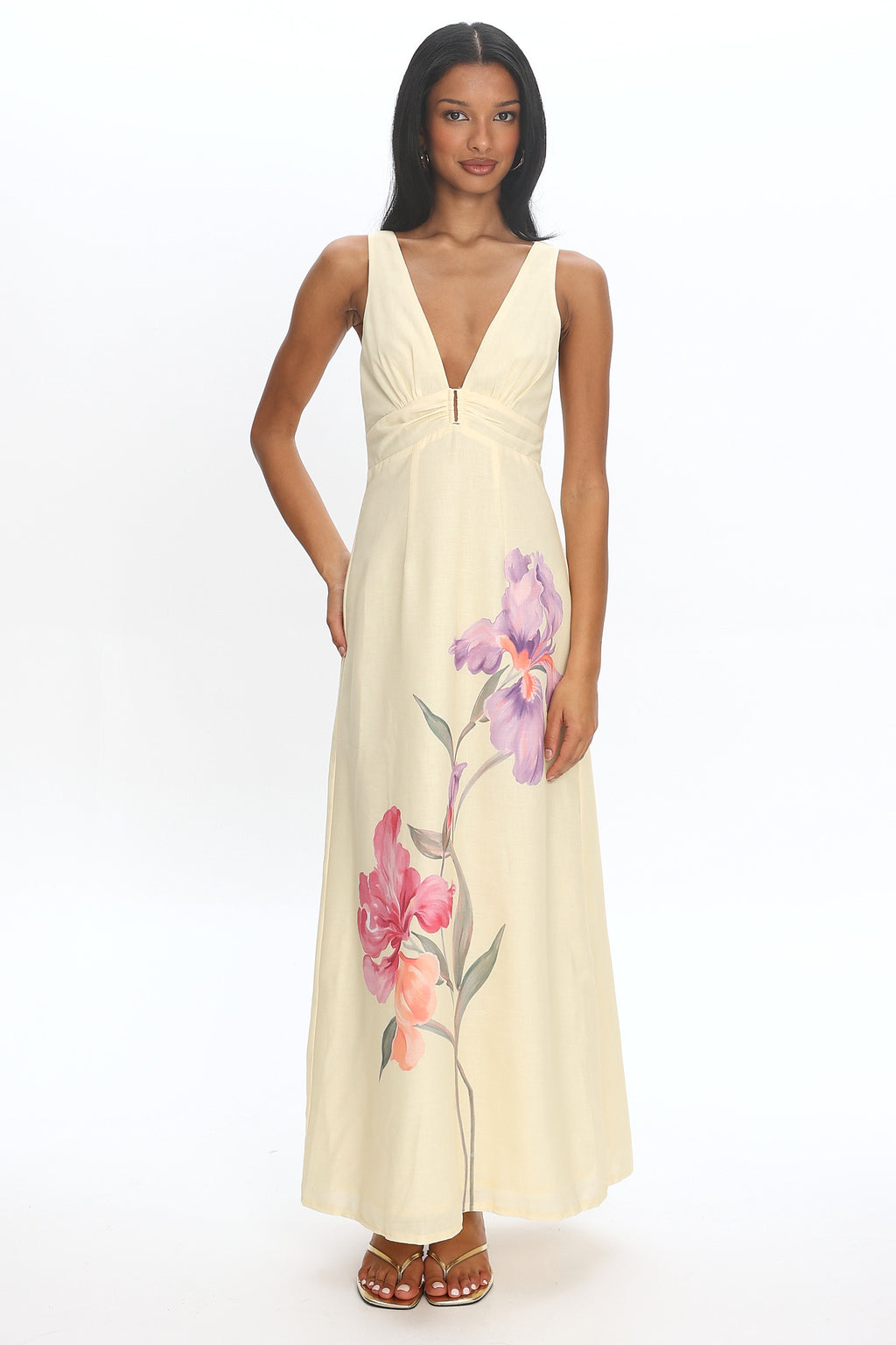 Meadow Bloom Maxi Dress Butter Yellow