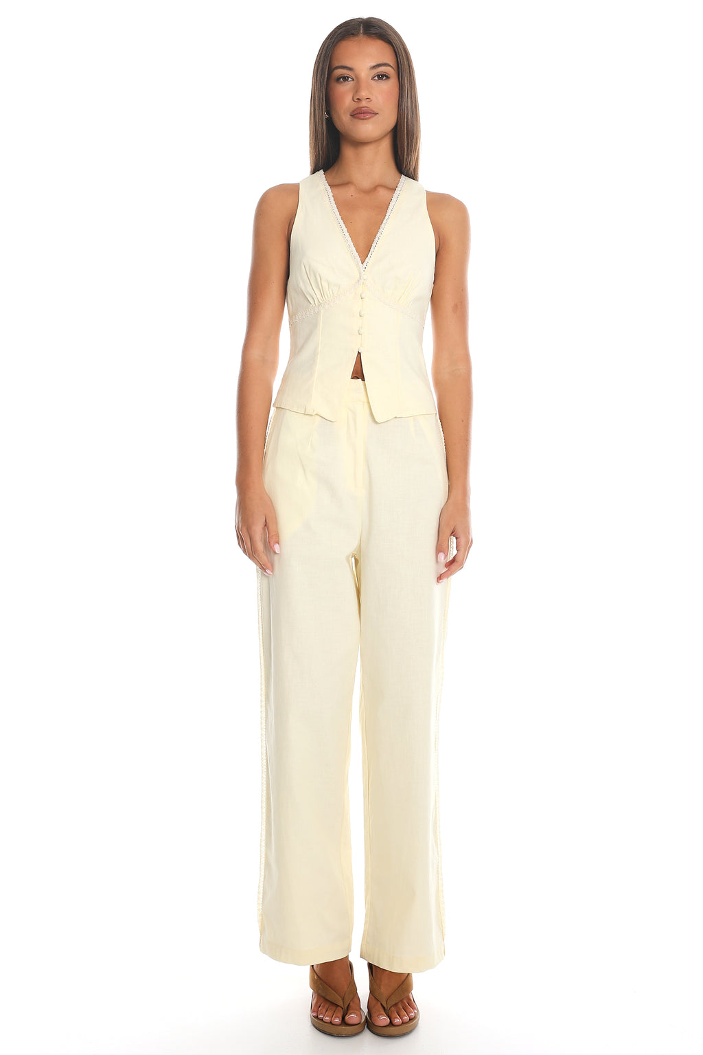 Visalia Wide Leg Trousers Butter