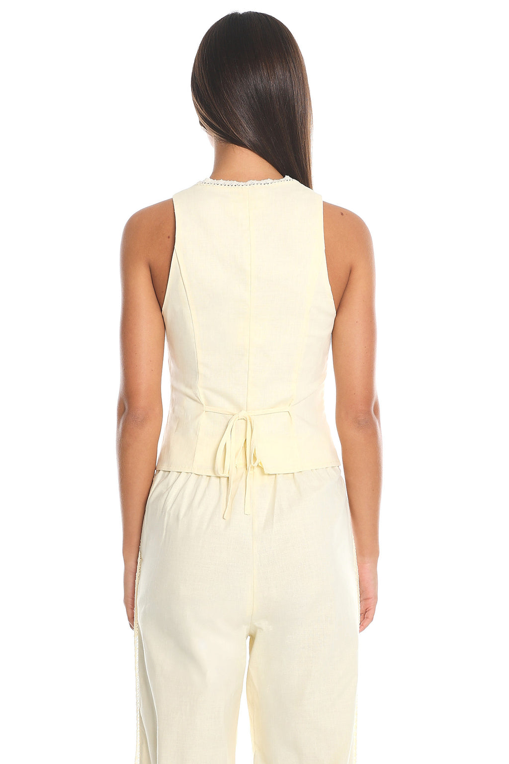 Visalia Button-Front Vest Top Butter