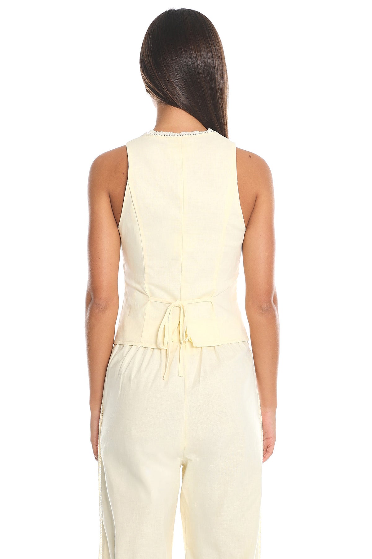 Visalia Button-Front Vest Top Butter