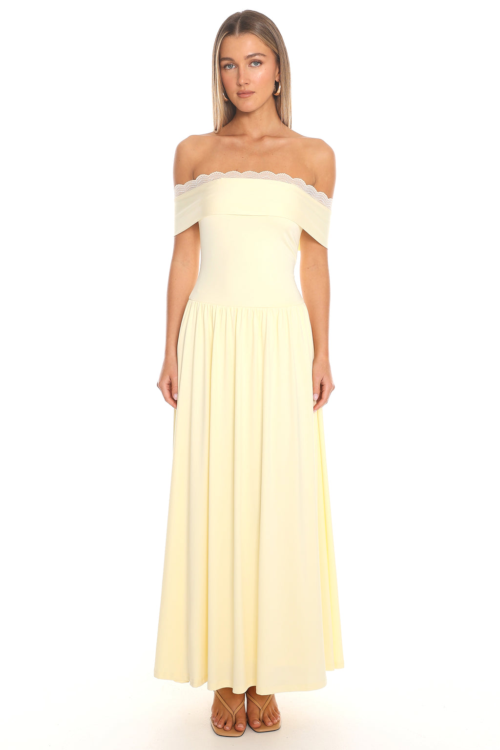 Slow Sunday Off-Shoulder Maxi Dress Butter