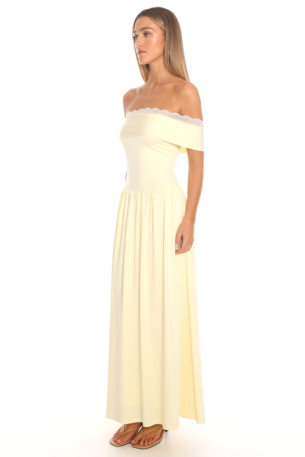 Slow Sunday Off-Shoulder Maxi Dress Butter