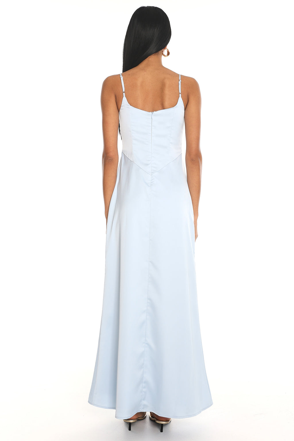 Terrassa Satin Slip Maxi Dress Blue