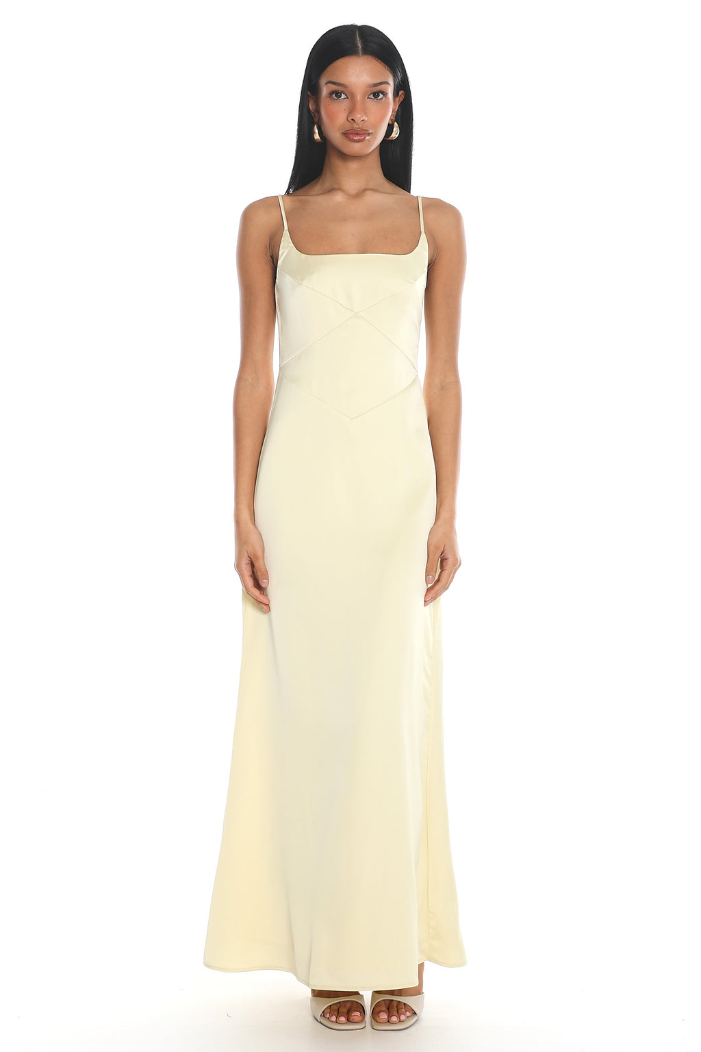 Terrassa Satin Slip Maxi Dress Butter