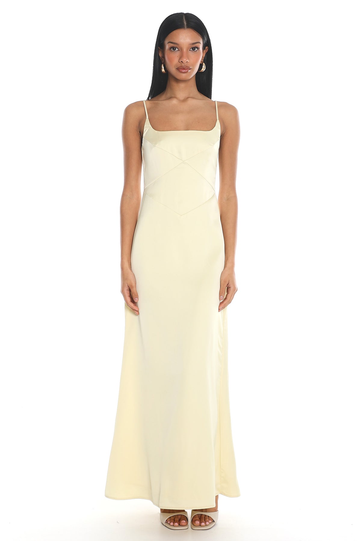 Terrassa Satin Slip Maxi Dress Butter
